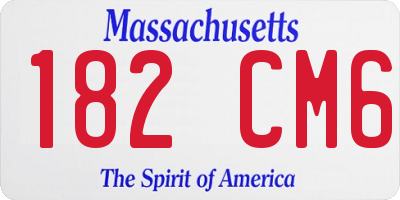 MA license plate 182CM6