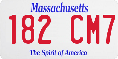 MA license plate 182CM7