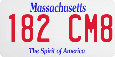 MA license plate 182CM8