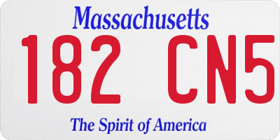 MA license plate 182CN5