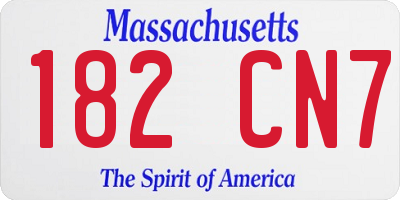 MA license plate 182CN7