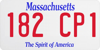 MA license plate 182CP1