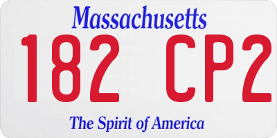 MA license plate 182CP2