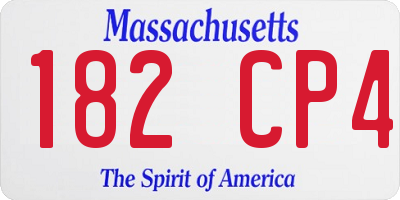 MA license plate 182CP4