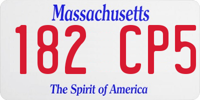 MA license plate 182CP5