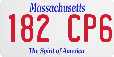 MA license plate 182CP6