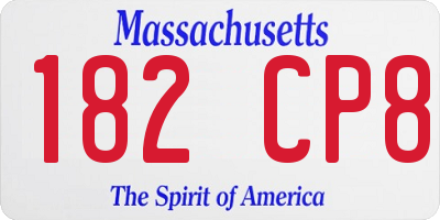 MA license plate 182CP8