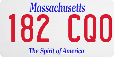 MA license plate 182CQ0
