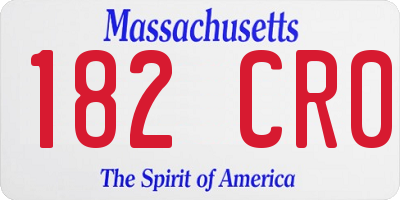 MA license plate 182CR0