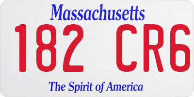 MA license plate 182CR6