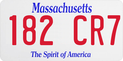 MA license plate 182CR7