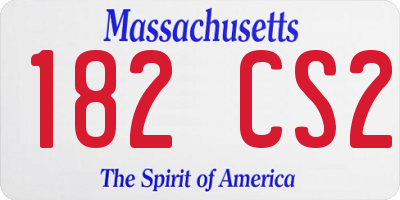 MA license plate 182CS2