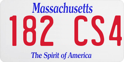 MA license plate 182CS4