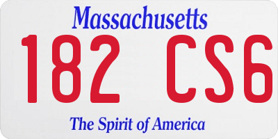 MA license plate 182CS6