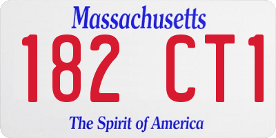 MA license plate 182CT1