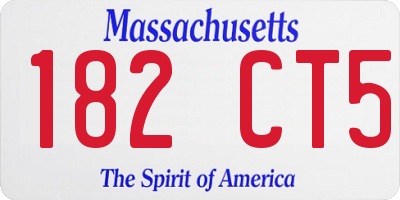 MA license plate 182CT5