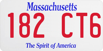 MA license plate 182CT6