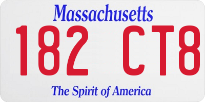 MA license plate 182CT8
