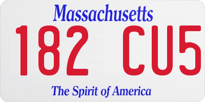 MA license plate 182CU5