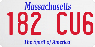 MA license plate 182CU6