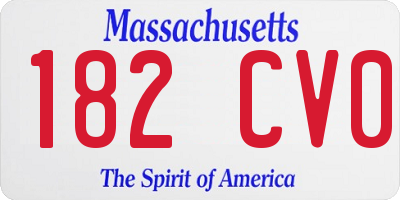 MA license plate 182CV0