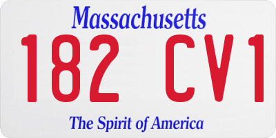 MA license plate 182CV1