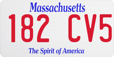 MA license plate 182CV5