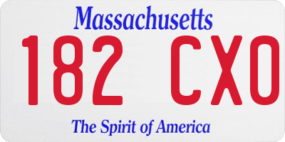 MA license plate 182CX0