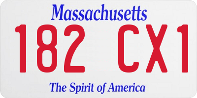 MA license plate 182CX1
