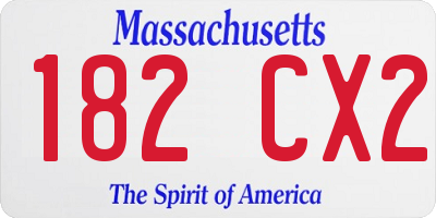 MA license plate 182CX2