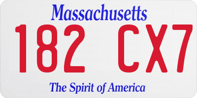 MA license plate 182CX7