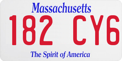 MA license plate 182CY6