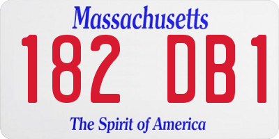 MA license plate 182DB1