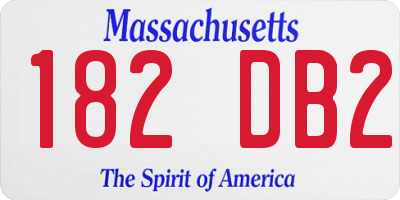 MA license plate 182DB2
