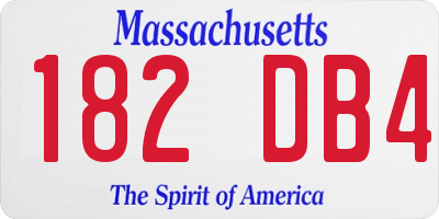 MA license plate 182DB4