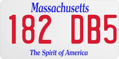 MA license plate 182DB5