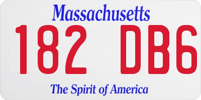 MA license plate 182DB6