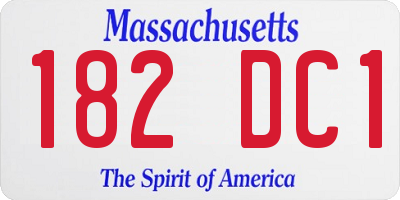 MA license plate 182DC1
