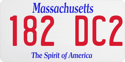 MA license plate 182DC2