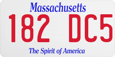 MA license plate 182DC5
