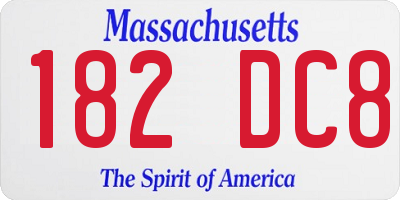 MA license plate 182DC8