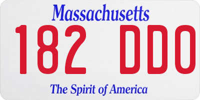 MA license plate 182DD0