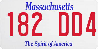 MA license plate 182DD4