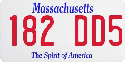 MA license plate 182DD5