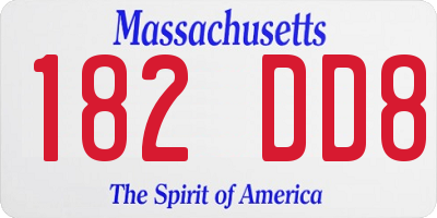MA license plate 182DD8