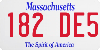 MA license plate 182DE5