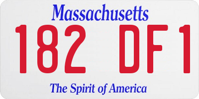 MA license plate 182DF1