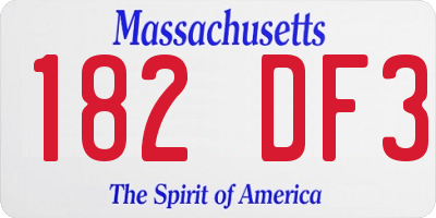 MA license plate 182DF3