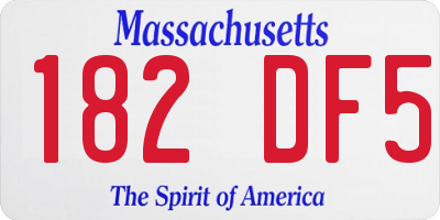 MA license plate 182DF5
