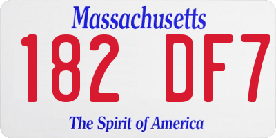 MA license plate 182DF7